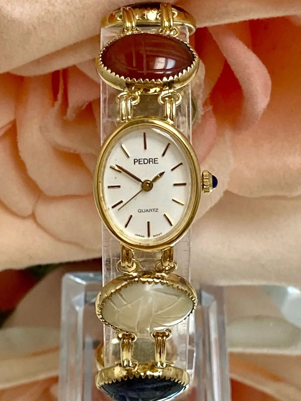 Vintage Pedre Scarab Bracelet Egyptian Revival Gold-tone Ladies Watch
